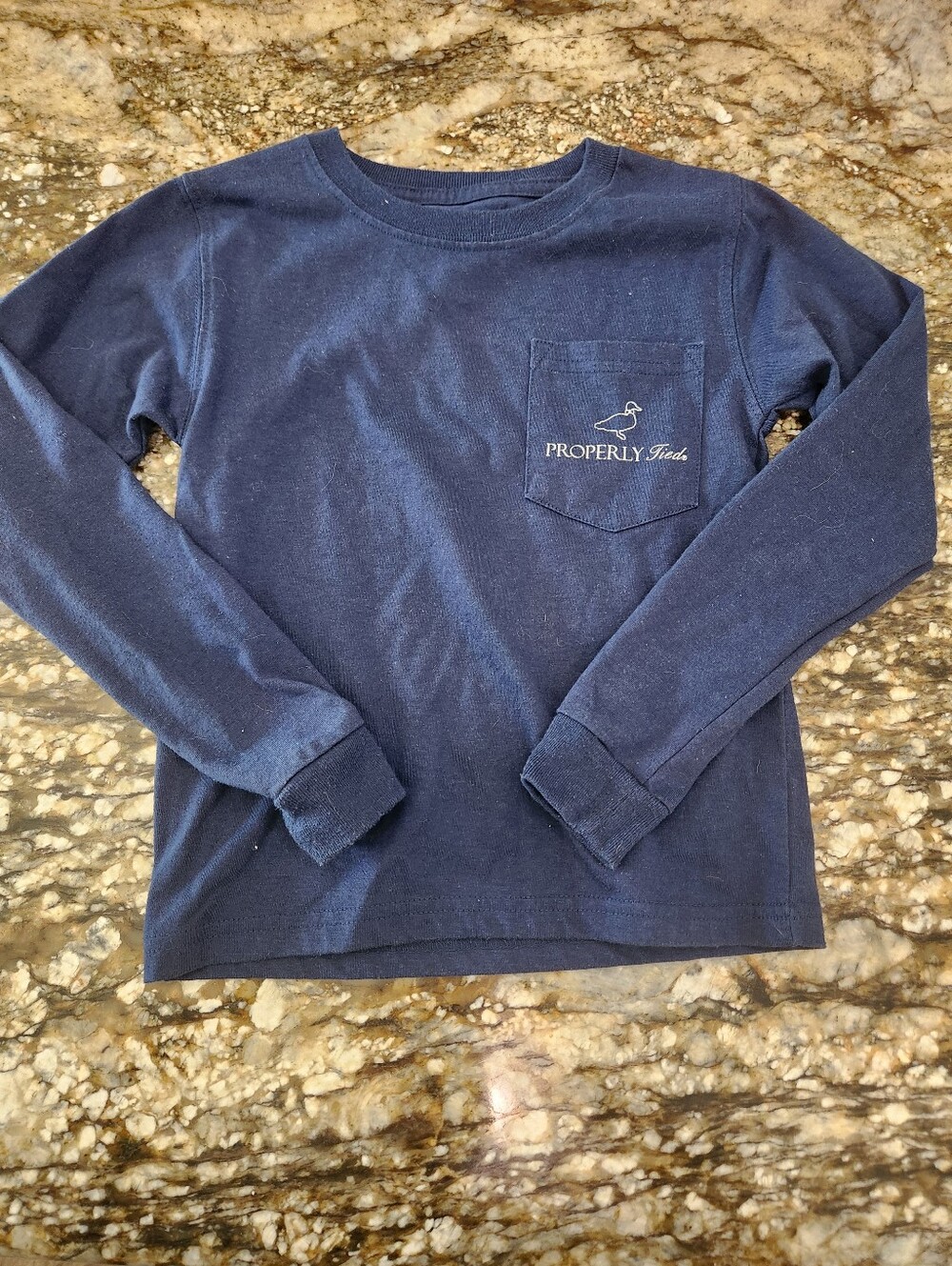 Properly Tied Kids' Long Sleeve Pocket Tee - Navy